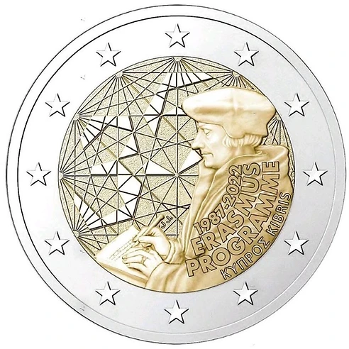 Cyprus 2022 €2 Cyprus, 2022, 2 Euro Coin, UNC, 35th Anniversary of the Erasmus Programme bimetallic