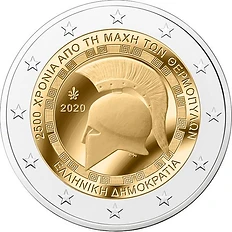 Greece 2020 €2 Greece, 2020, 2 euro, UNC coin, Battle of Thermopylae  bimetallic