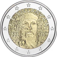 Finland 2013 €2 Finland, 2013, 2 Euro Coin, UNC, 125th of Nobel author F.E.Sillanpaa bimetallic