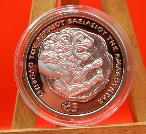 Cyprus 2022 €5 Cyprus, 2022, 5 euro Silver Coin, AMATHUS LION, Proof in box with COA