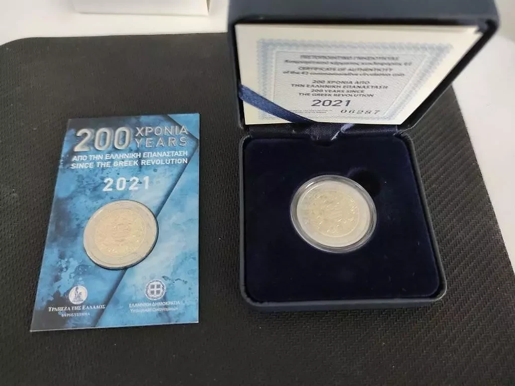 Greece 2021 €2 Greece, 2021, 2 Euro Coin, Greek Revolution, Proof+ BU, Set bimetallic
