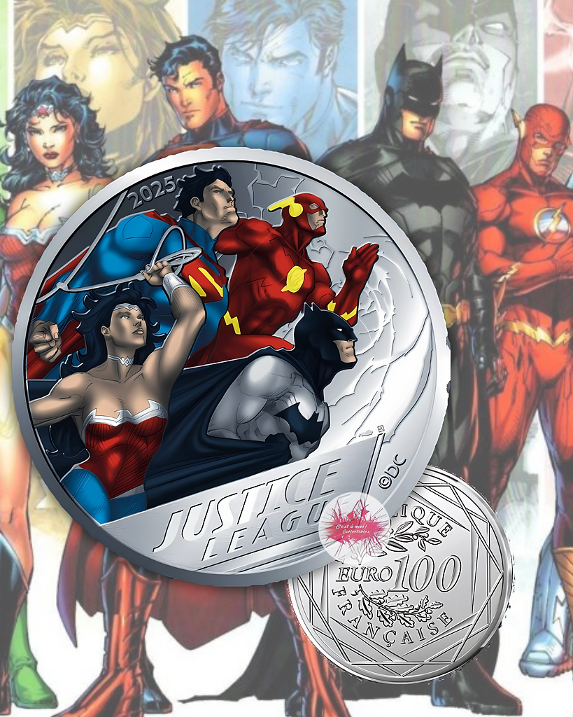 France 2025 €100 France, 2025, 100 euro, Silver Coin , DC: Justice League !