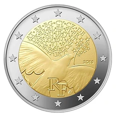 France 2015 €2 France, 2015, 2 euro coin, UNC, in Capsule, 70 Years of United Nations! bimetallic