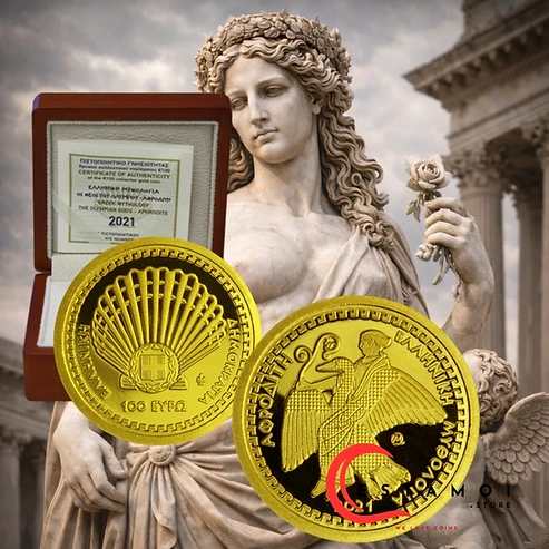 Greece 2021 €100 Greece, 2021, 100 Euro,  Gold coin, Venus, Aphrodite: Goddess of Love