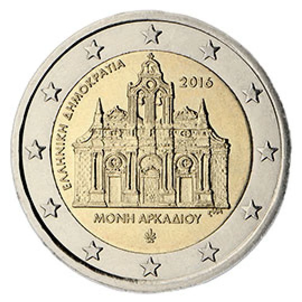 Greece 2016 €2 Greece, 2016, 2 Euro Coin, UNC, 150 years from the Arkadi Monastery Torching bimetallic