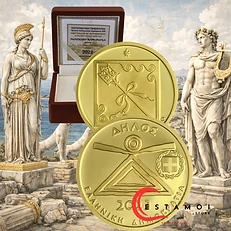 Greece 2023 €50 Greece, 2023, 50 Euro,  Gold Coin, Delos: Island of Apollo & Artemis, Proof