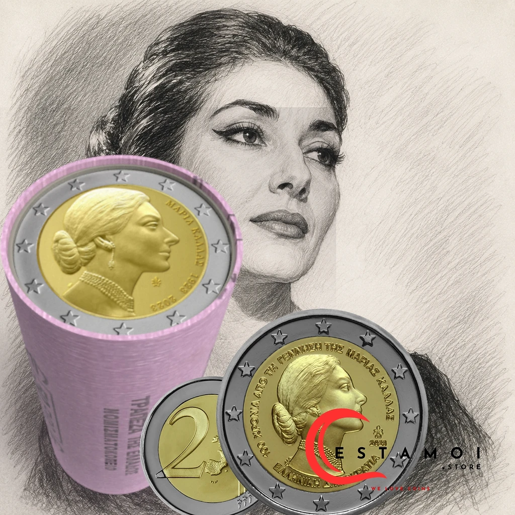 Greece 2023 €2 Greece, 2023, Maria Callas, 2 euro Roll (25 Coins) bimetallic