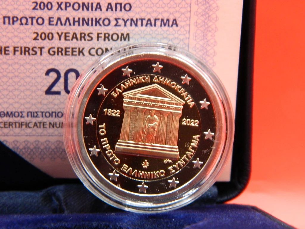 Greece 2022 €2 Greece, 2022, Constitution, 2 euro coin, Proof, BE, only 1500 pieces! bimetallic