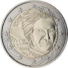 France 2017 €2 France, 2017, 2 Euro, UNC coin, Simone Veil bimetallic