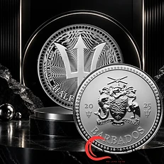 Barbados 2025 Half Dollar Barbados, 2025, Silver Bullion Coin, Ag 999, 1 oz, BU Trident