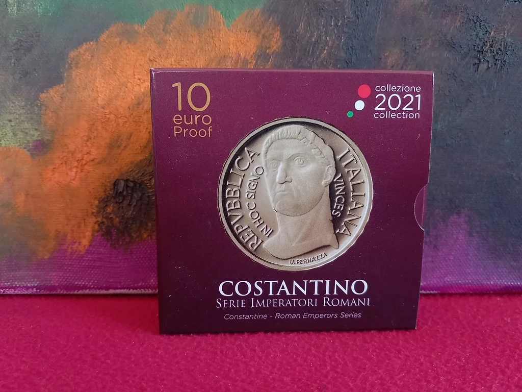 Italy 2021 €10 Italy, 2021, 10 Euro,  Gold coin, Emperor Series: Costantino,  Proof