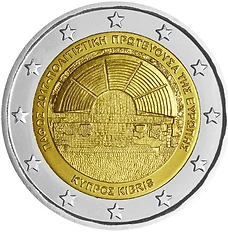 Cyprus 2017 €2 Cyprus, 2017, 2 Euro Coin, UNC, Paphos  European Capital of Culture bimetallic
