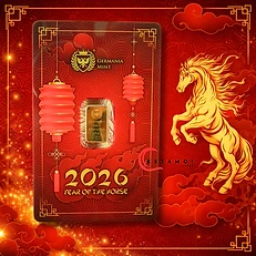 Germania Mint 2026 Germania Mint, 2026, Gold Bar, 1G, 999.9 Gold, Yearly Issue: Year of the Horse