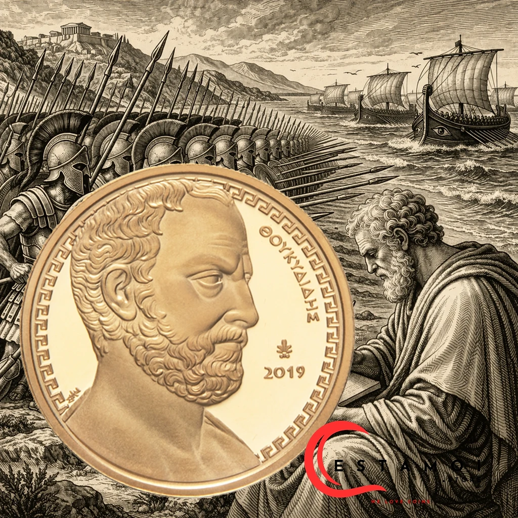 Greece 2019 €200 Greece, 2019, 200 euro, Gold Coin, Thucydides: Father of Scientific History