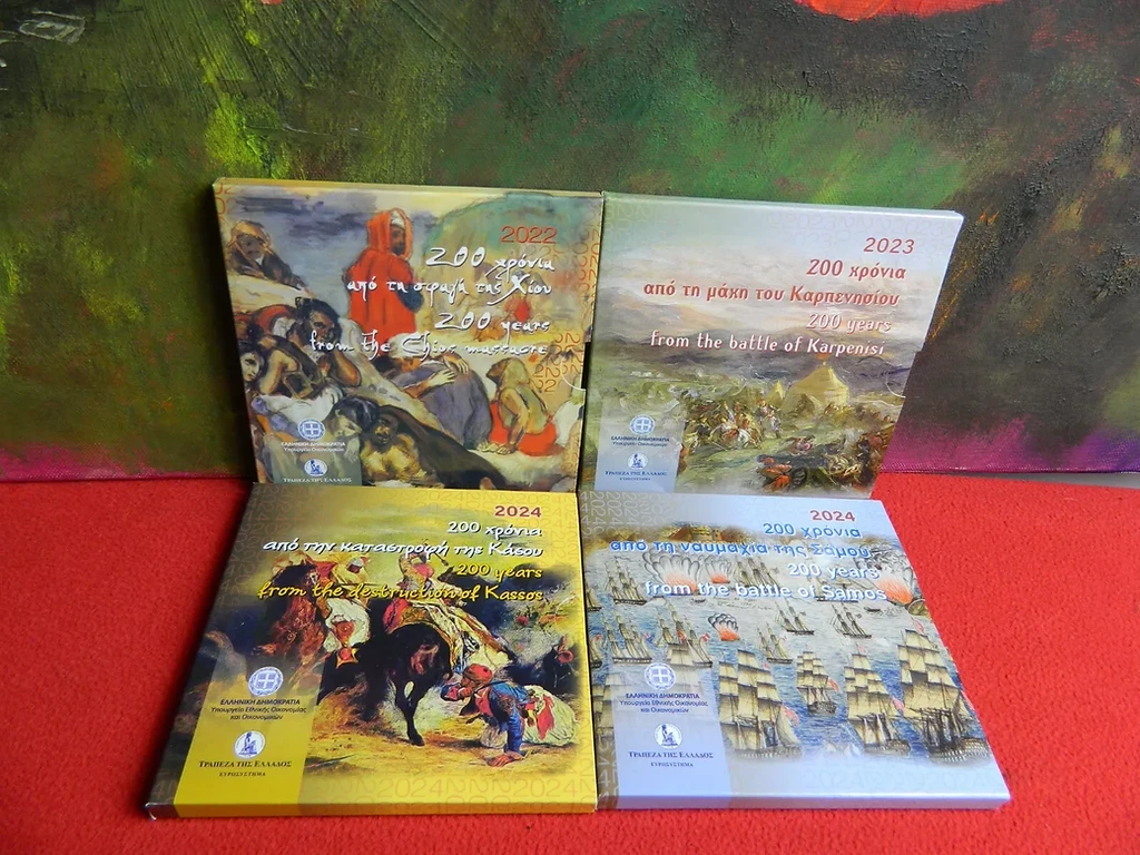 Greece €5 Greece, The Great Battles of Liberty, Silver 5 Euro Coins, Set of 4!