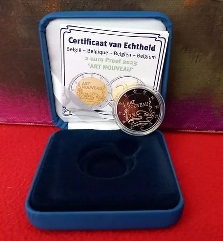 Belgium 2023 €2 Belgium, 2023, 2 euro coin, Art nuveu, Proof / BE bimetallic