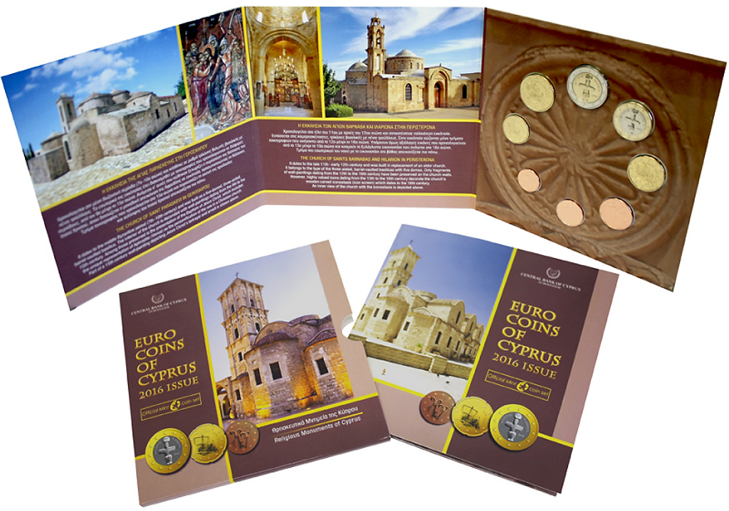First Day Cover 2016 First Day Cover, All Cyprus Euro Coins BU,2016, Official Issue bimetallic