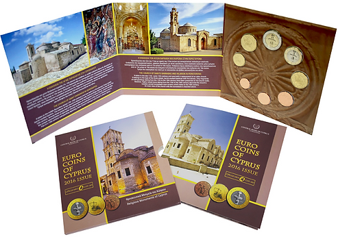 First Day Cover 2016 First Day Cover, All Cyprus Euro Coins BU,2016, Official Issue bimetallic