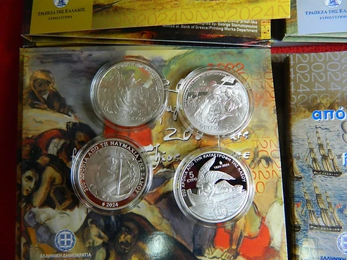 Greece €5 Greece, The Great Battles of Liberty, Silver 5 Euro Coins, Set of 4!