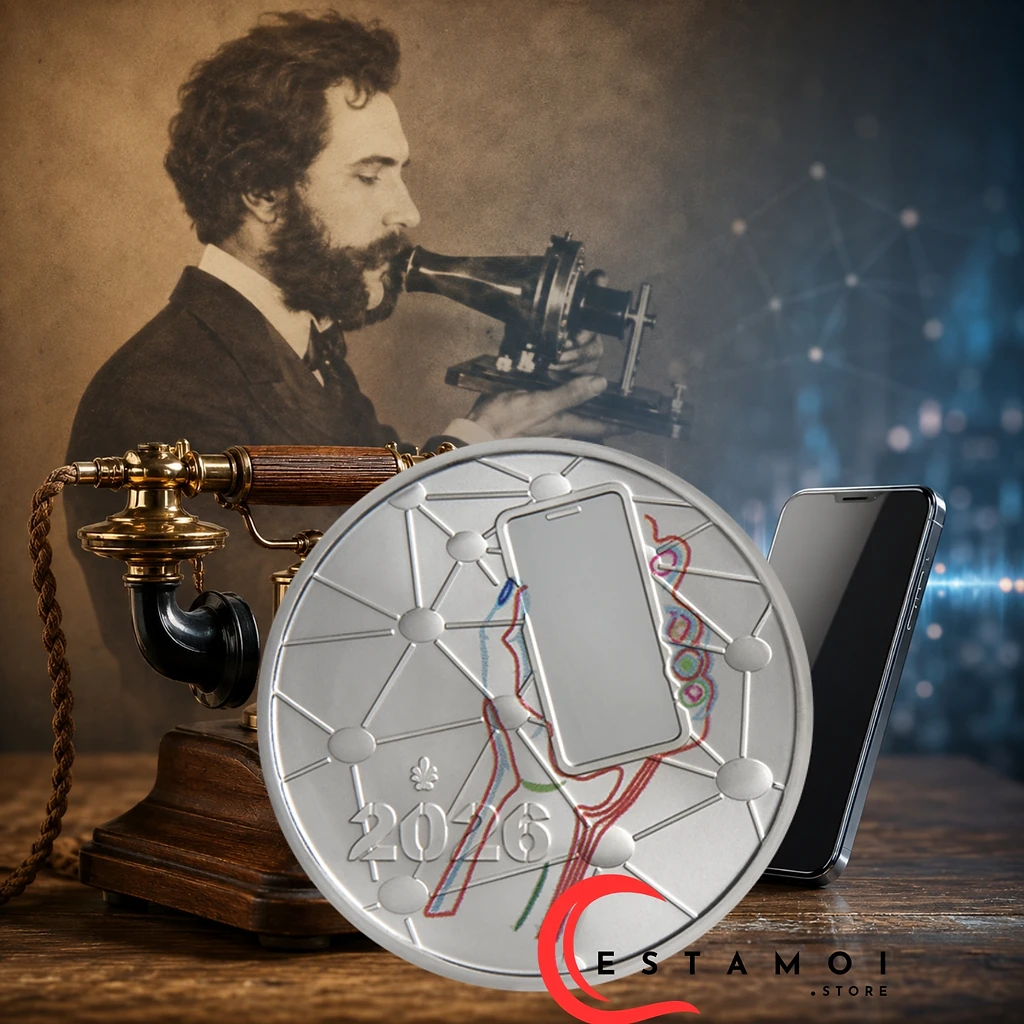Greece 2026 €6 Greece, 2026, 6 euro, Silver Proof, 150 Years Telephone, , Presale! coin