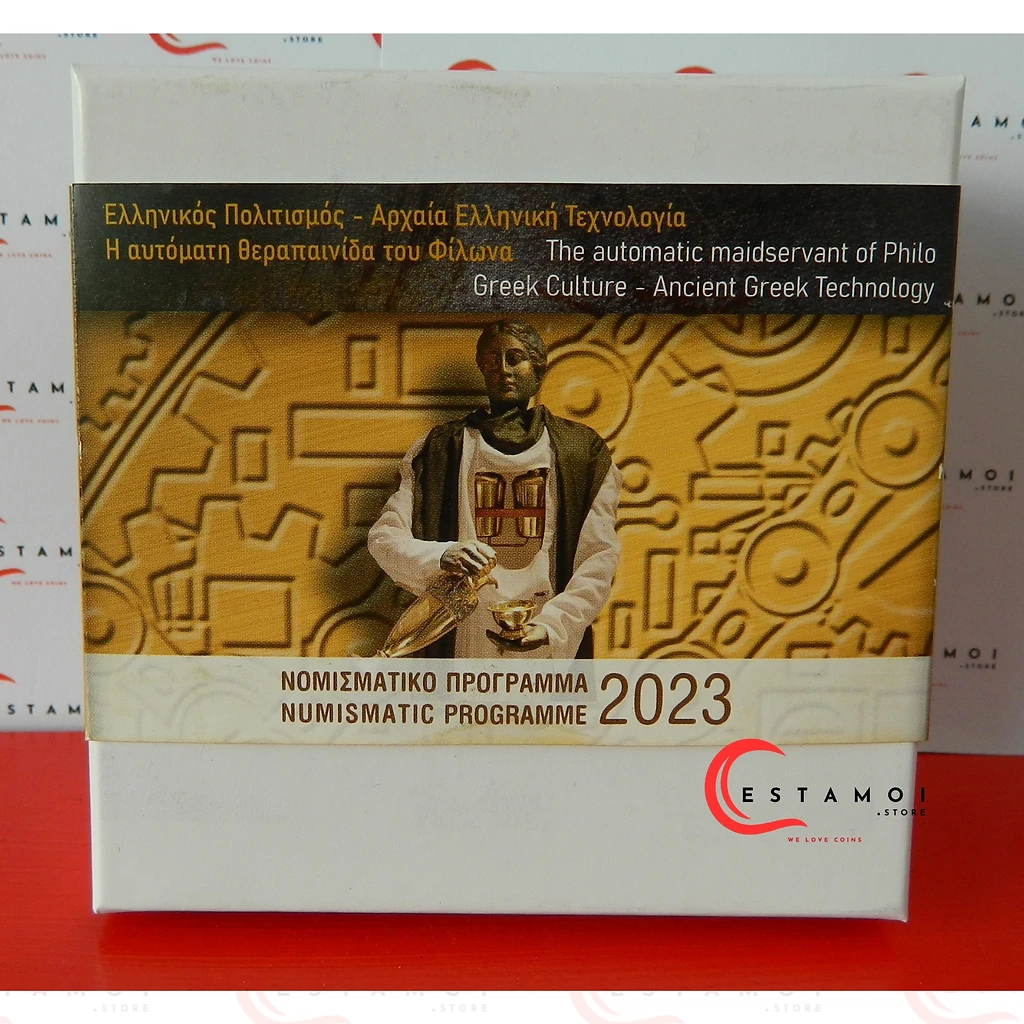 Greece 2023 €10 Greece, 2023, 10 Euro, Silver coin, Proof, Philo's Maid, World's 1st Robot!