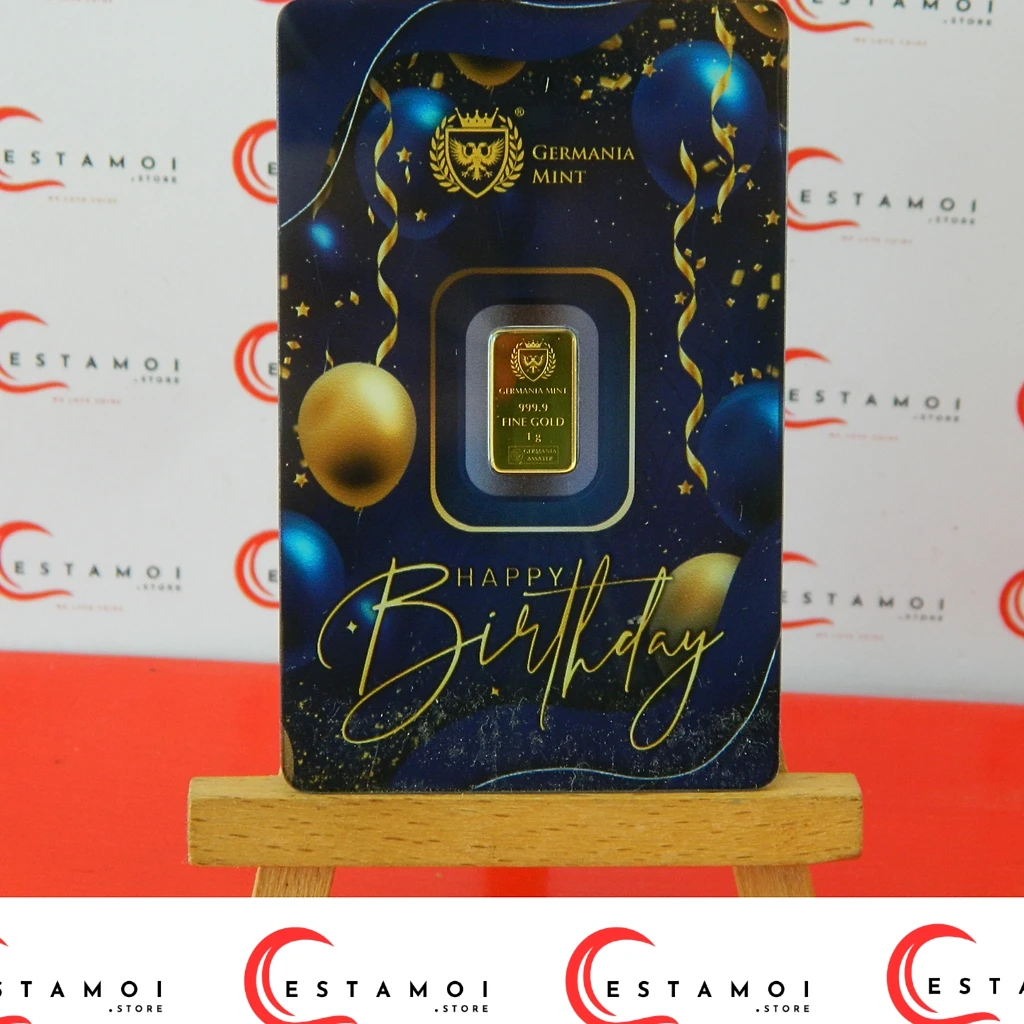 Germania Mint Germania Mint, Gold Bar, 1G, 999.9 Gold, Special Occasion: Happy Birthday