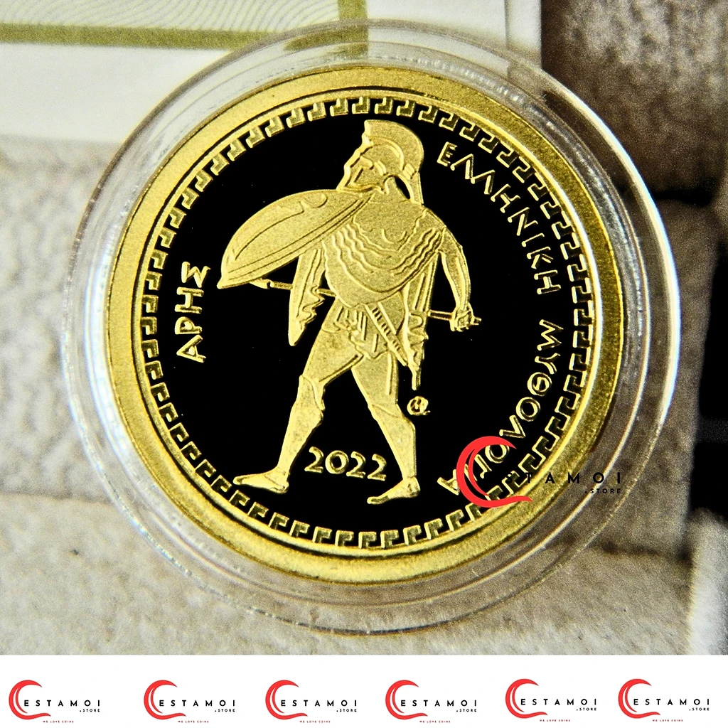 Greece 2022 €100 Greece, 2022, 100 Euros, Gold Coin, ARES, MARS: God of  War, Proof