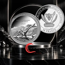 Congo 2025 20 Francs Congo, 2025, Prehistoric Life Velociraptor Mongoliensis, 1 Oz Silver Coin, Ag999.9, BU!