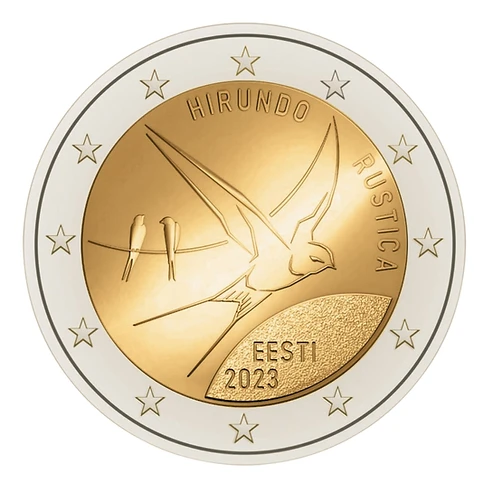 Estonia 2023 €2 Estonia, 2023, 2 euro coin, UNC, in Capsule, The Barn Swallow! bimetallic