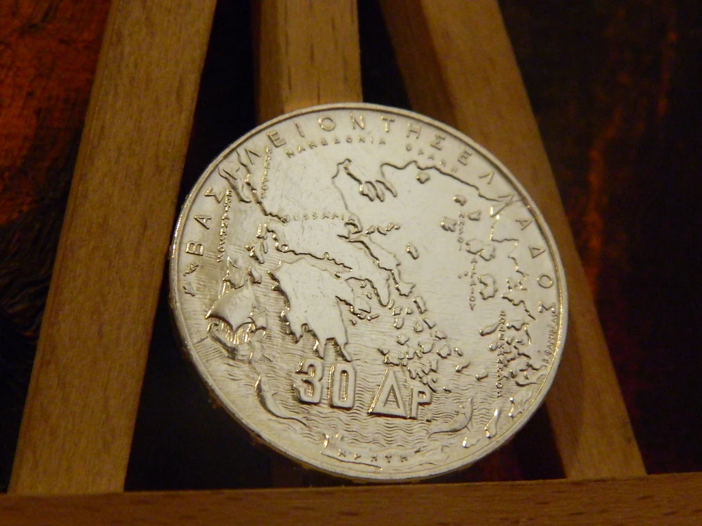 Greece Silver 30 Drachmae Coin
