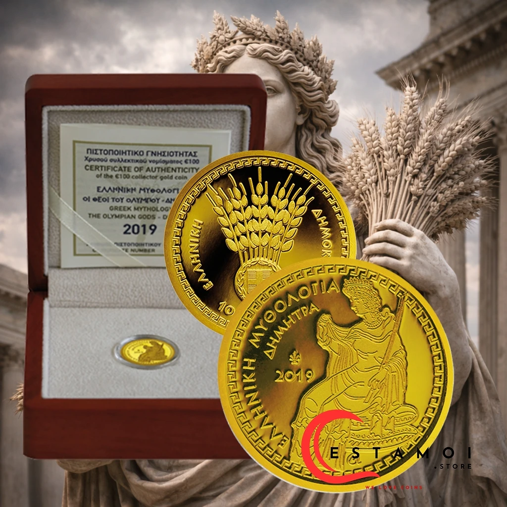 Greece 2019 €100 Greece, 2019,  100 Euro, Gold Coin, Demeter: Goddess of Agriculture, Proof