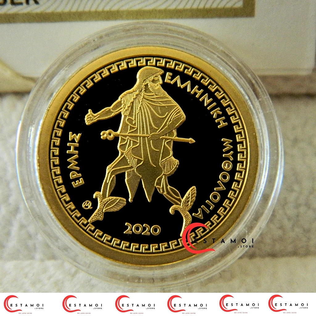 Greece 2020 €100 Greece, 2020, 100 Euro, Gold Coin, Hermes, Mercury: Messenger of the Gods, Proof