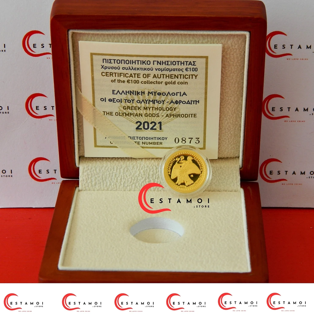 Greece 2021 €100 Greece, 2021, 100 Euro,  Gold coin, Venus, Aphrodite: Goddess of Love