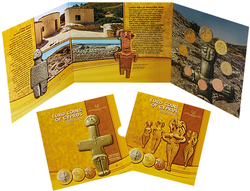 First Day Cover 2019 First Day Cover, All Cyprus Euro Coins BU,2019, Official Issue bimetallic
