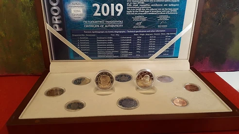 Greece 2019 €2 Greece, 2019, 2 euro Proof BE, Kalvos and Andronikos, Original Box and bimetallic coin