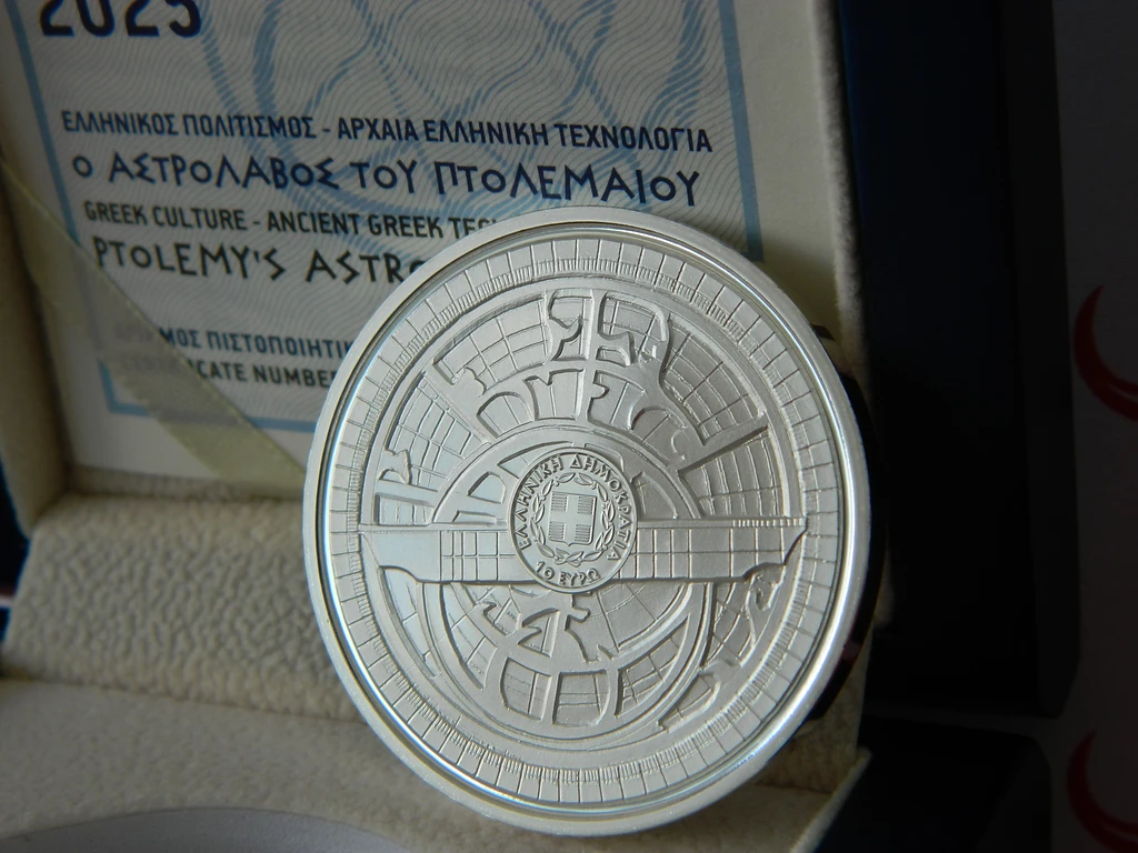 Greece 2025 €10 Greece, 2025, 10 Euro Coin, Silver, Proof, Ptolemy's Astrolabe!