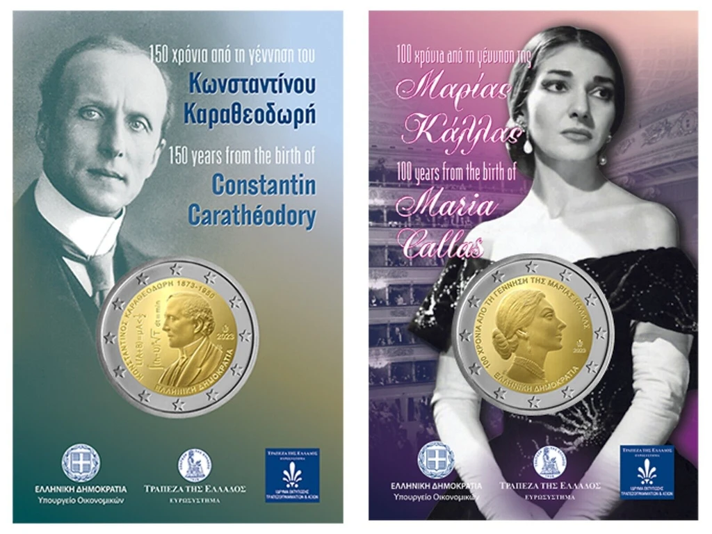 Greece 2023 €2 Greece, 2023, Callas + Constantin, Set, 2 euro coin, BU in Coincard! bimetallic