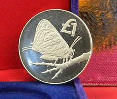 Coin 2002 £1 Coin, Cyprus, 2002, Butterfly, 1 pound coin, Cyprus wildlife bimetallic