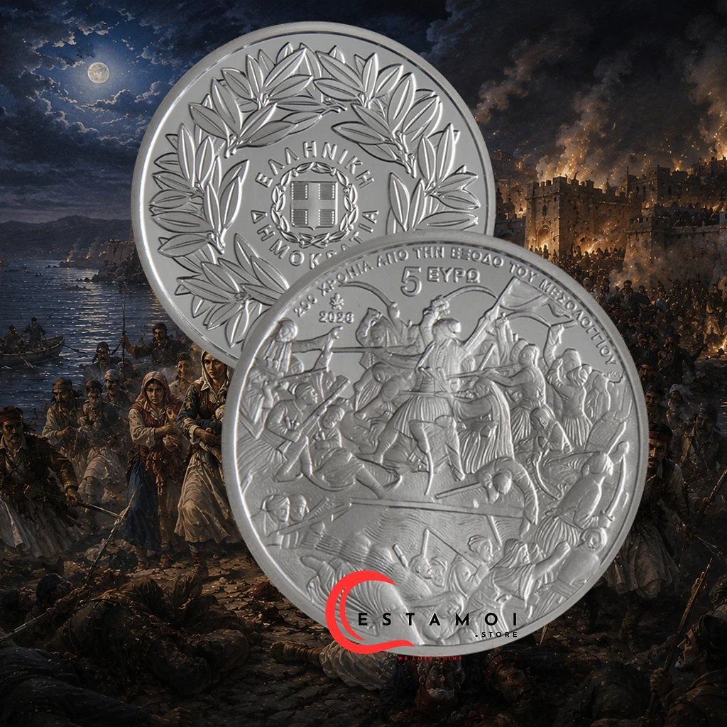 Greece 2026 €5 Greece, 2026, 5 Euro, Silver Coin, EXIT OF MESSOLONGHI, Presale!