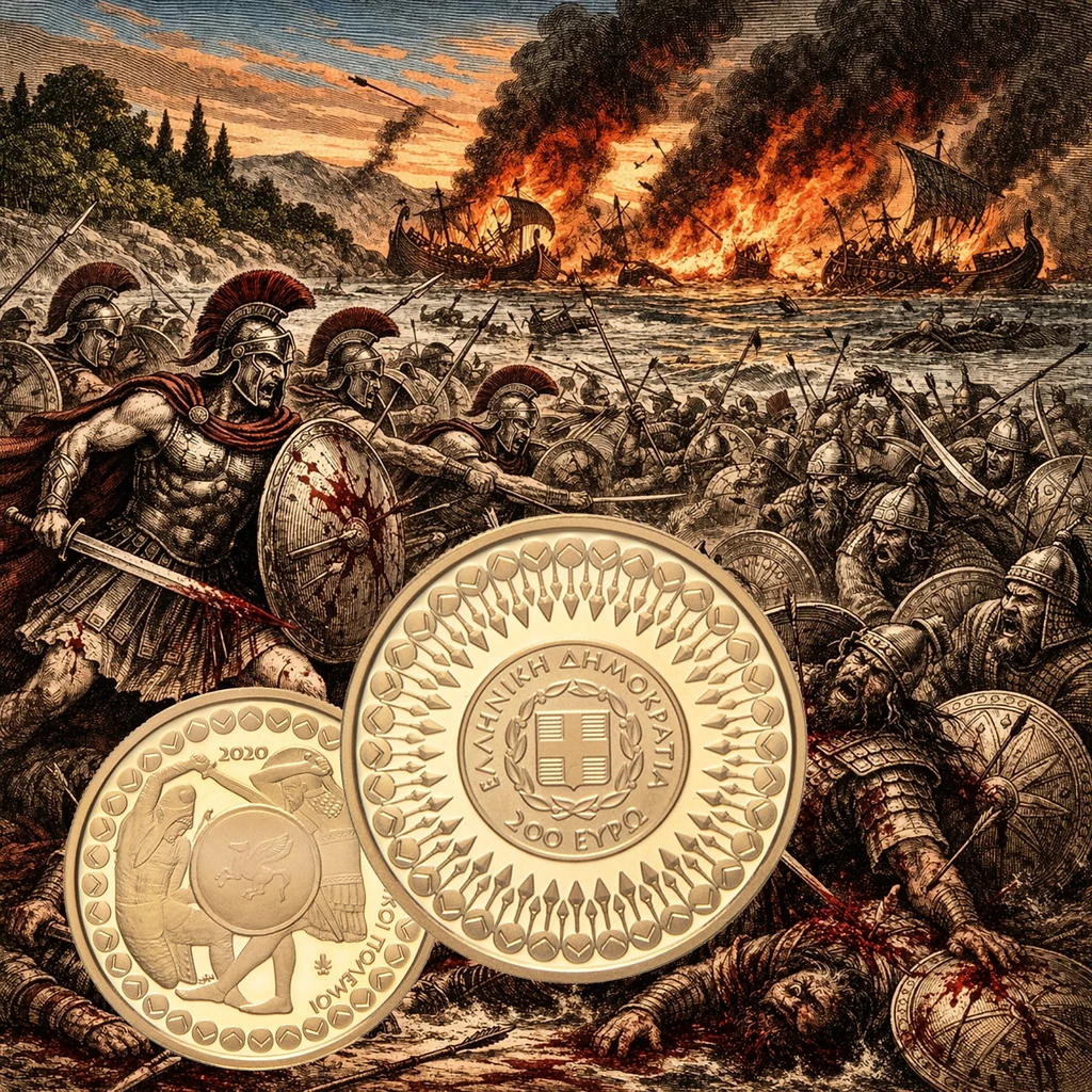 Greece 2020 €200 Greece, 2020, 200 Euro, Gold Coin, Persian Wars , Proof