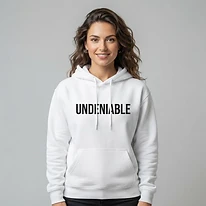 UNDENIABLE Mono Logo Hoodie — White