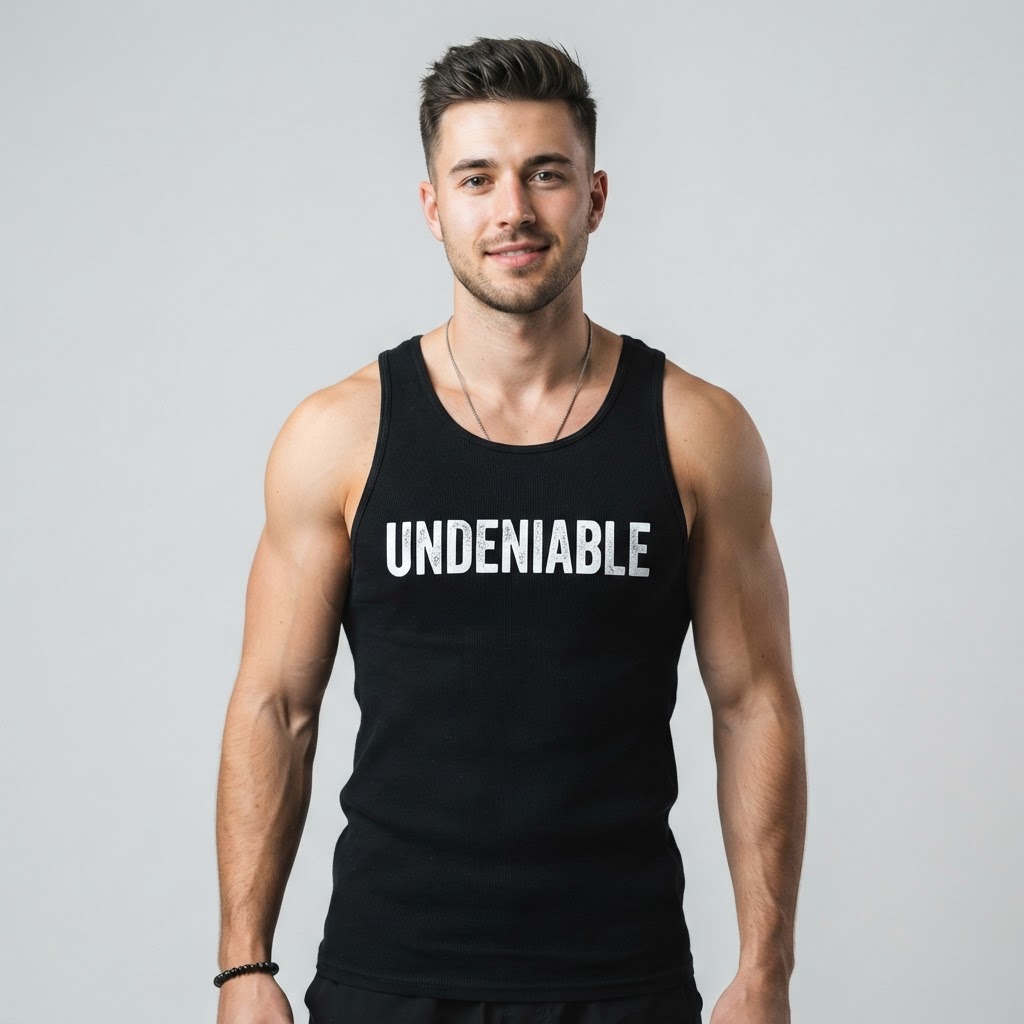 UNDENIABLE Stacked Wordmark Tank — Black