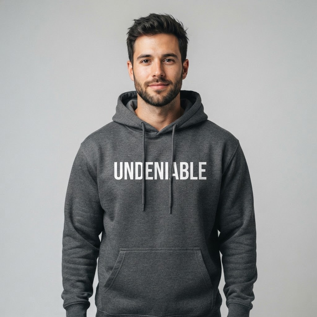 UNDENIABLE Outline Hoodie — Charcoal