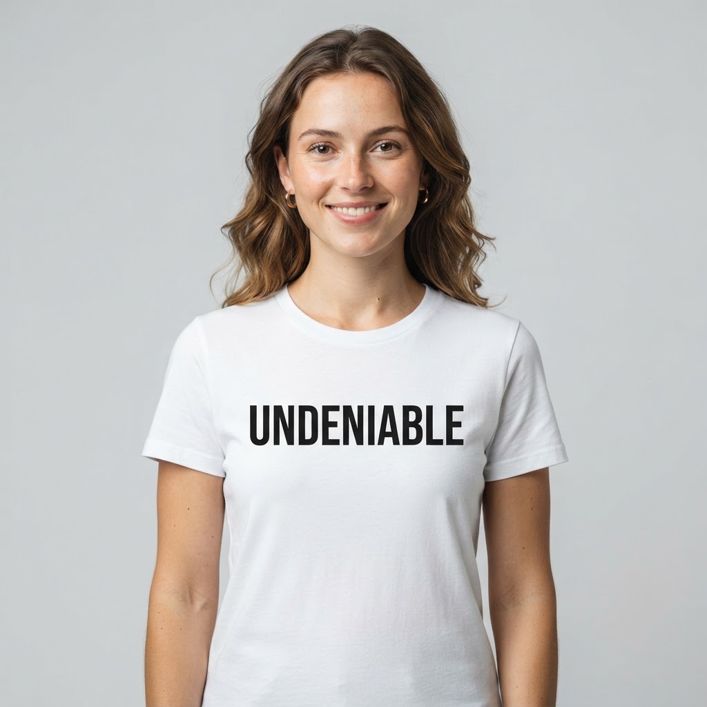 UNDENIABLE Bold Block Tee — White