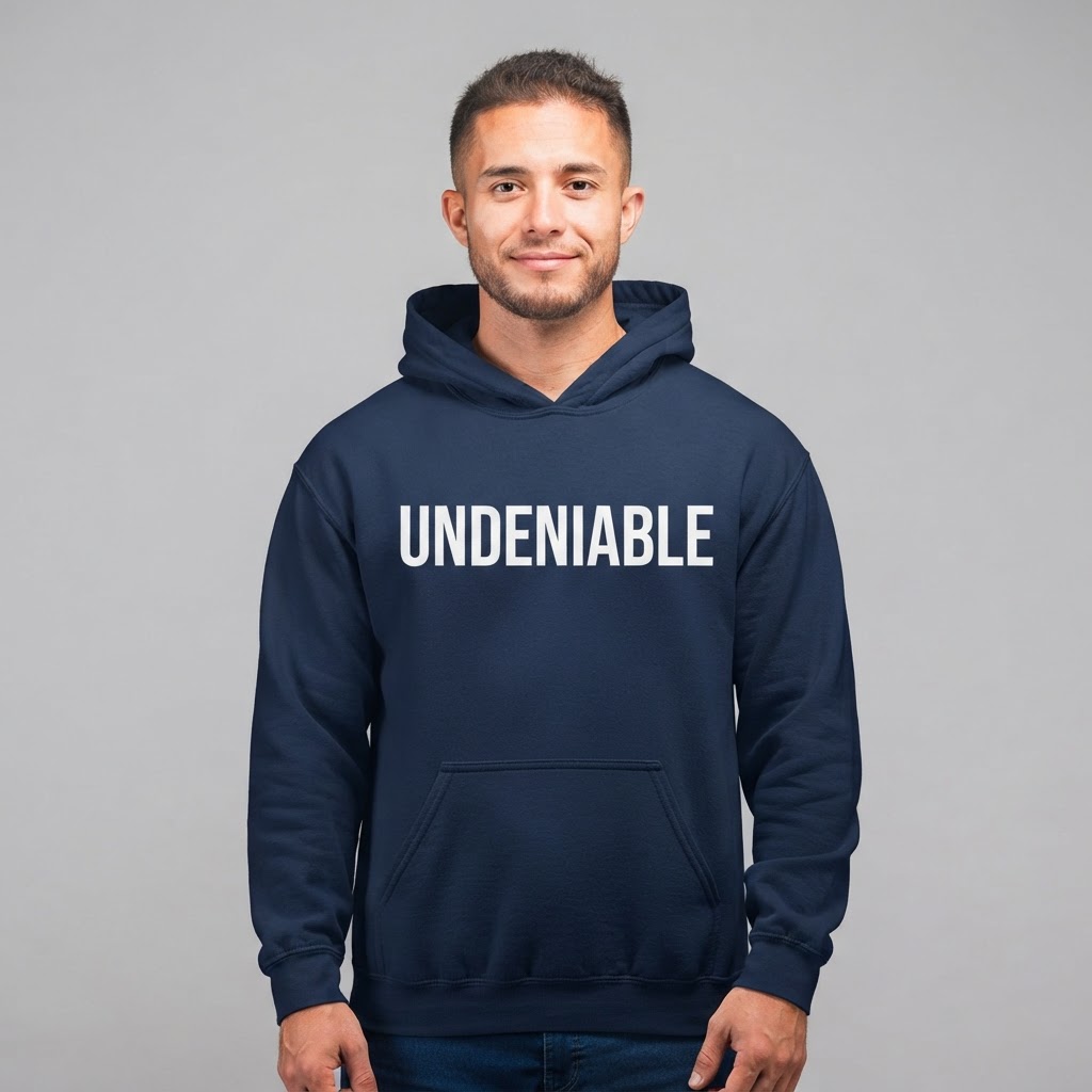 UNDENIABLE Badge Logo Hoodie — Navy