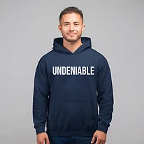UNDENIABLE Badge Logo Hoodie — Navy