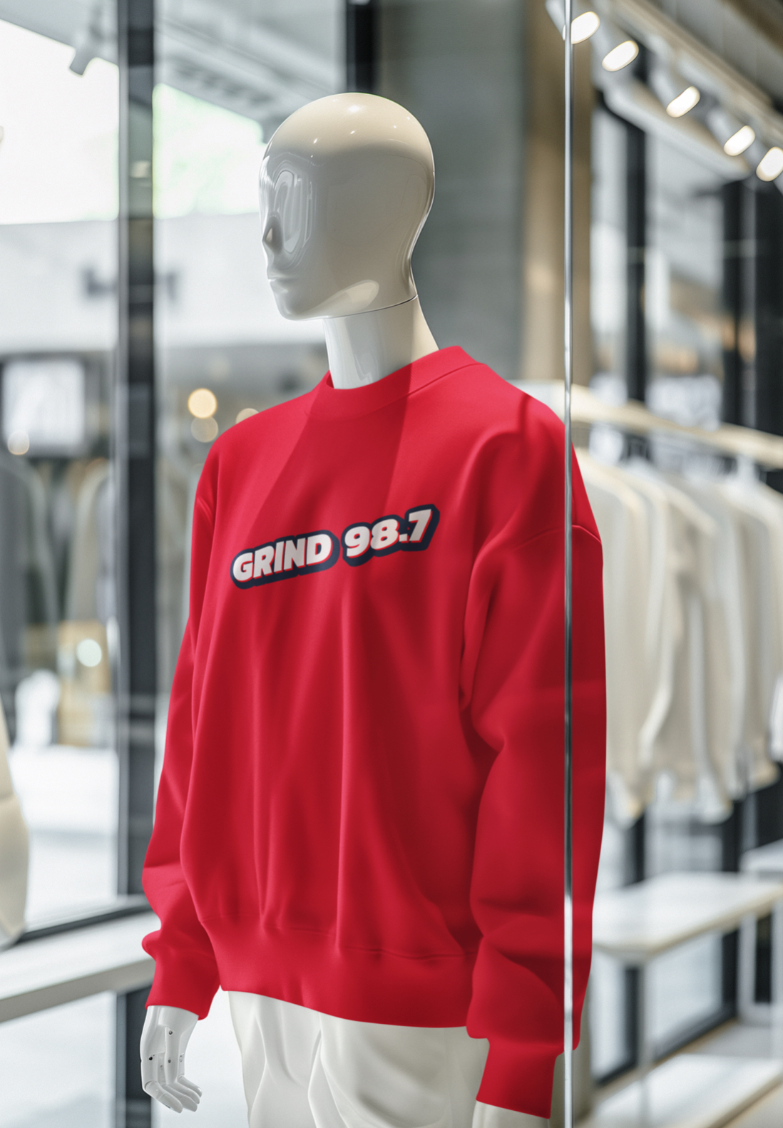 GRIND 98.7 Crewneck — Red