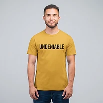 UNDENIABLE Retro Logo Tee — Mustard