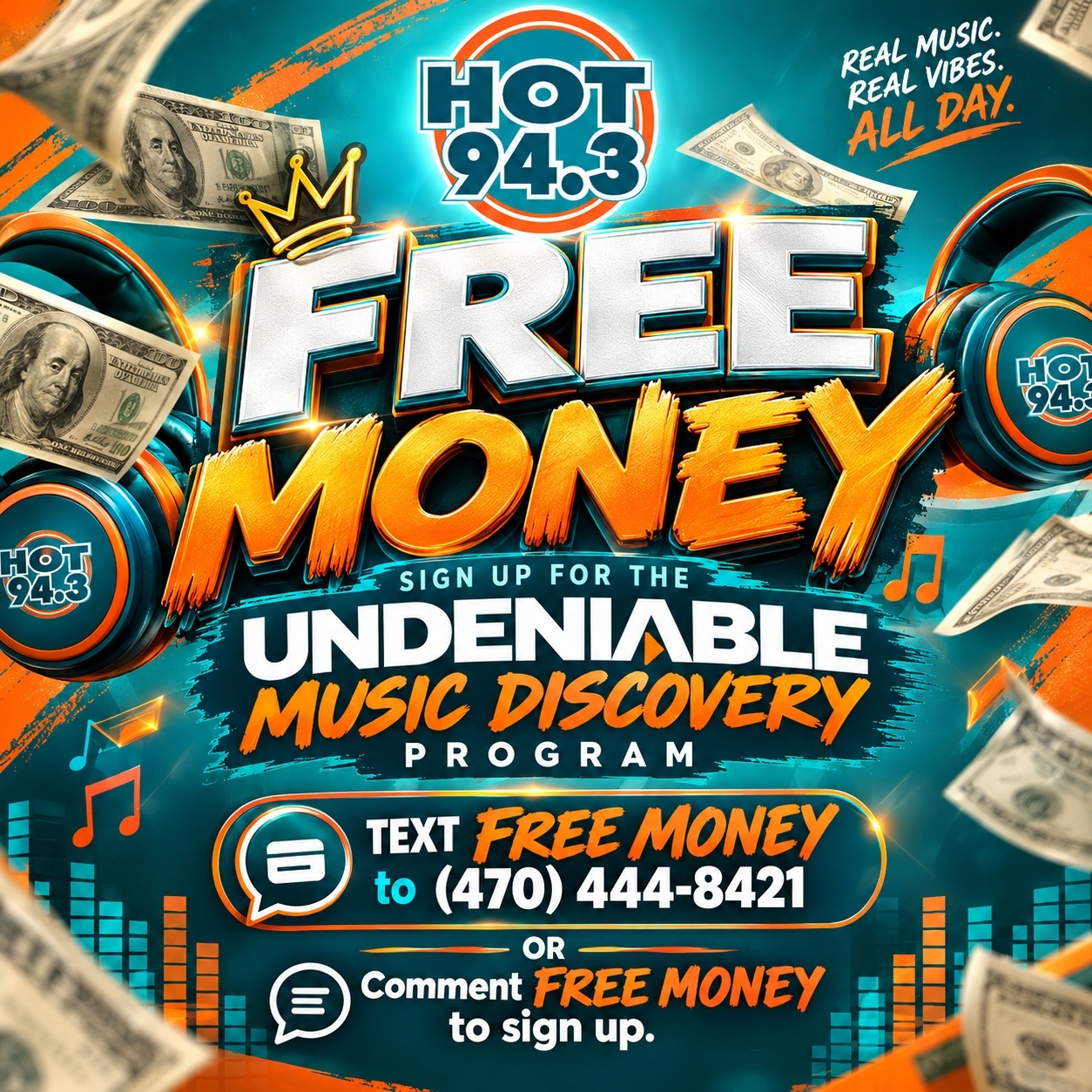 HOT 94.3 Undeniable Music Discovery Program official flyer