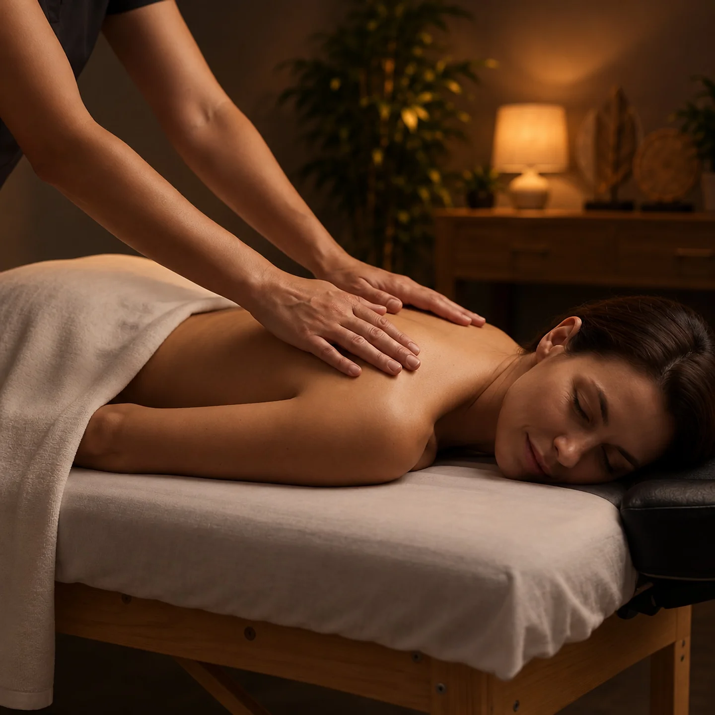 Rustige aandacht tijdens een relaxmassage bij FITPRO